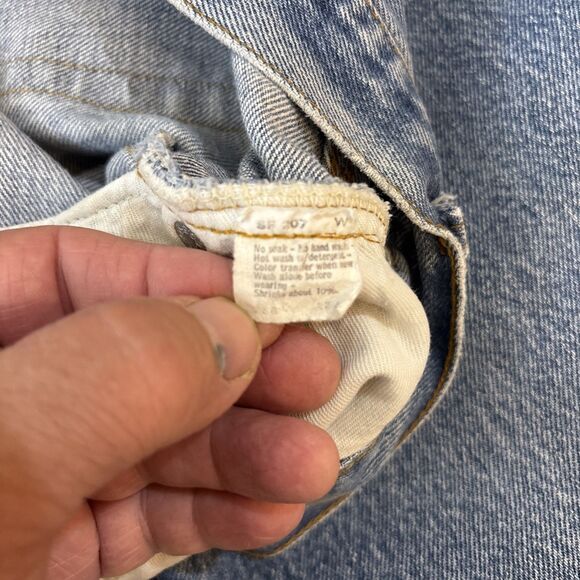 Vintage Levis 501 Button Fly Jeans 70s Made In USA SF207 Light Wash 34X30 - Picture 15 of 16